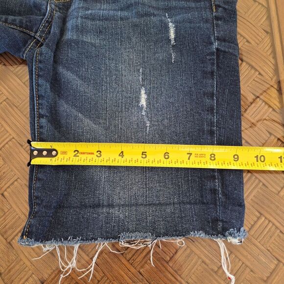 American Eagle Outfitters Denim  Shorts Stretch Distressed Modest Length 12 - Picture 8 of 12